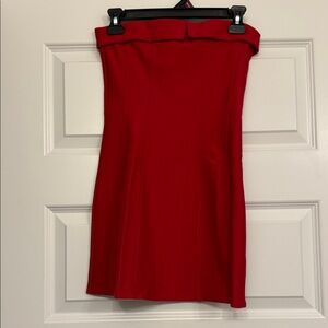 Elegant Red Strapless Mini Dress